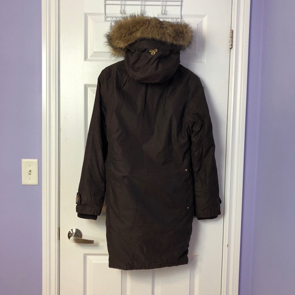 Aritzia TNA Winter Long Parka Dark Brown - Picture 2 of 15